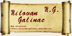 Milovan Galinac vizit kartica